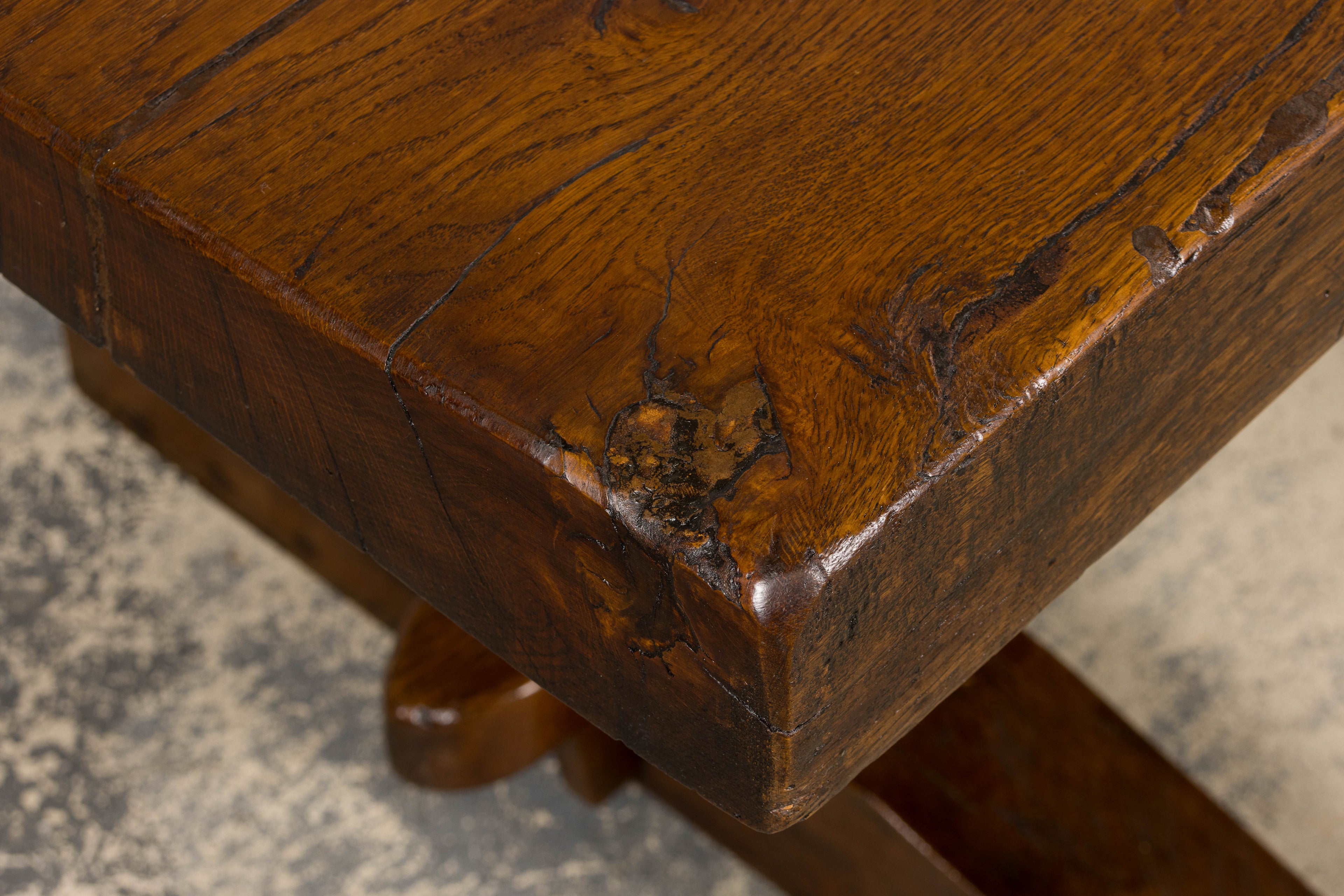 18th Century French Monastery Oak Trestle Dining Table