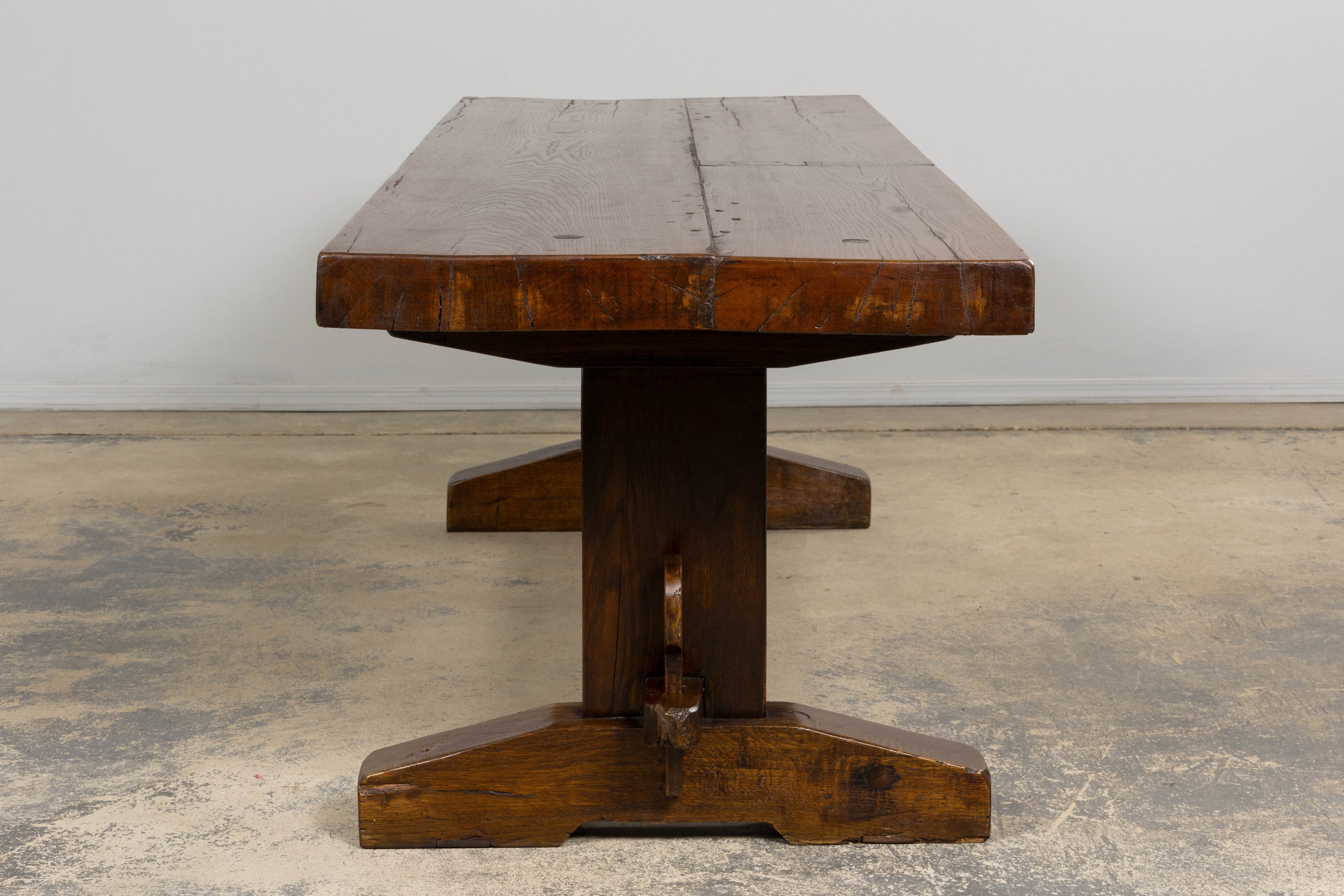 18th Century French Monastery Oak Trestle Dining Table