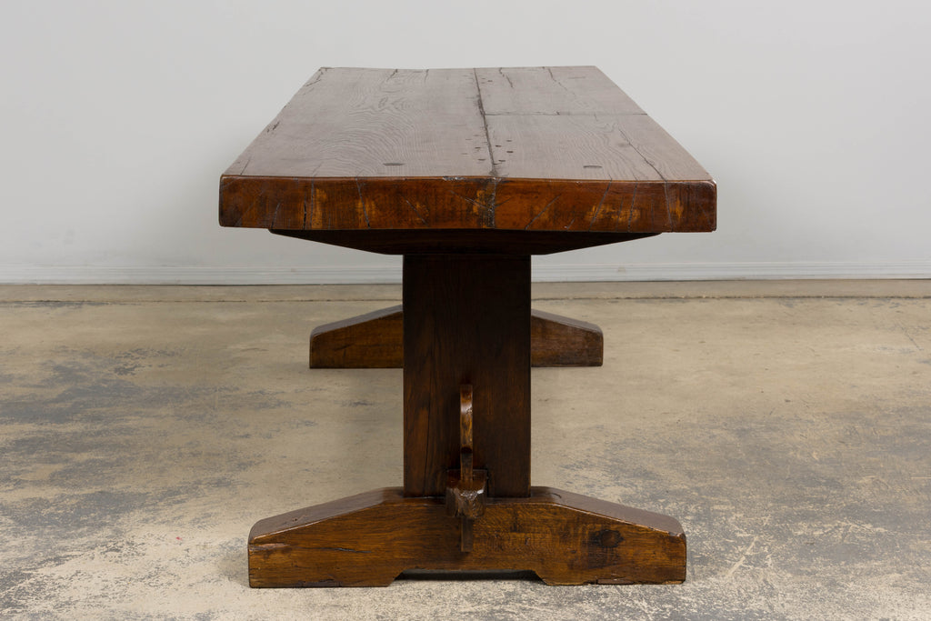 18th Century French Monastery Oak Trestle Dining Table