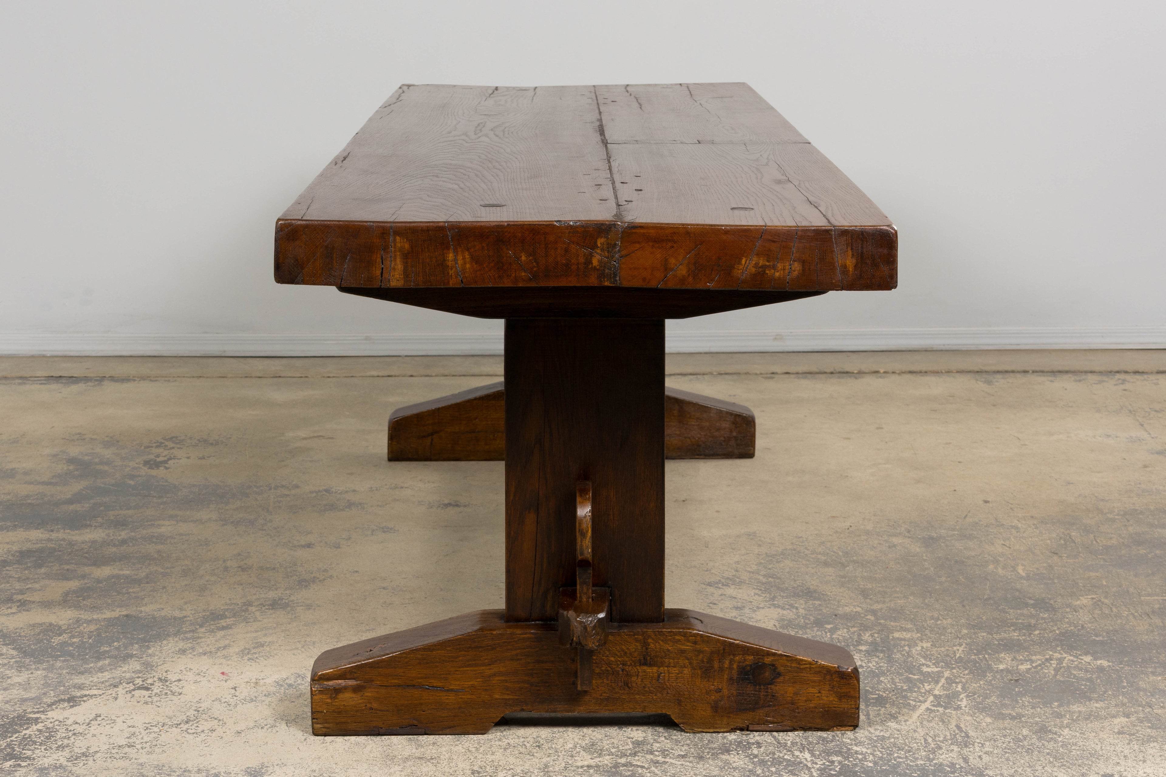 18th Century French Monastery Oak Trestle Dining Table
