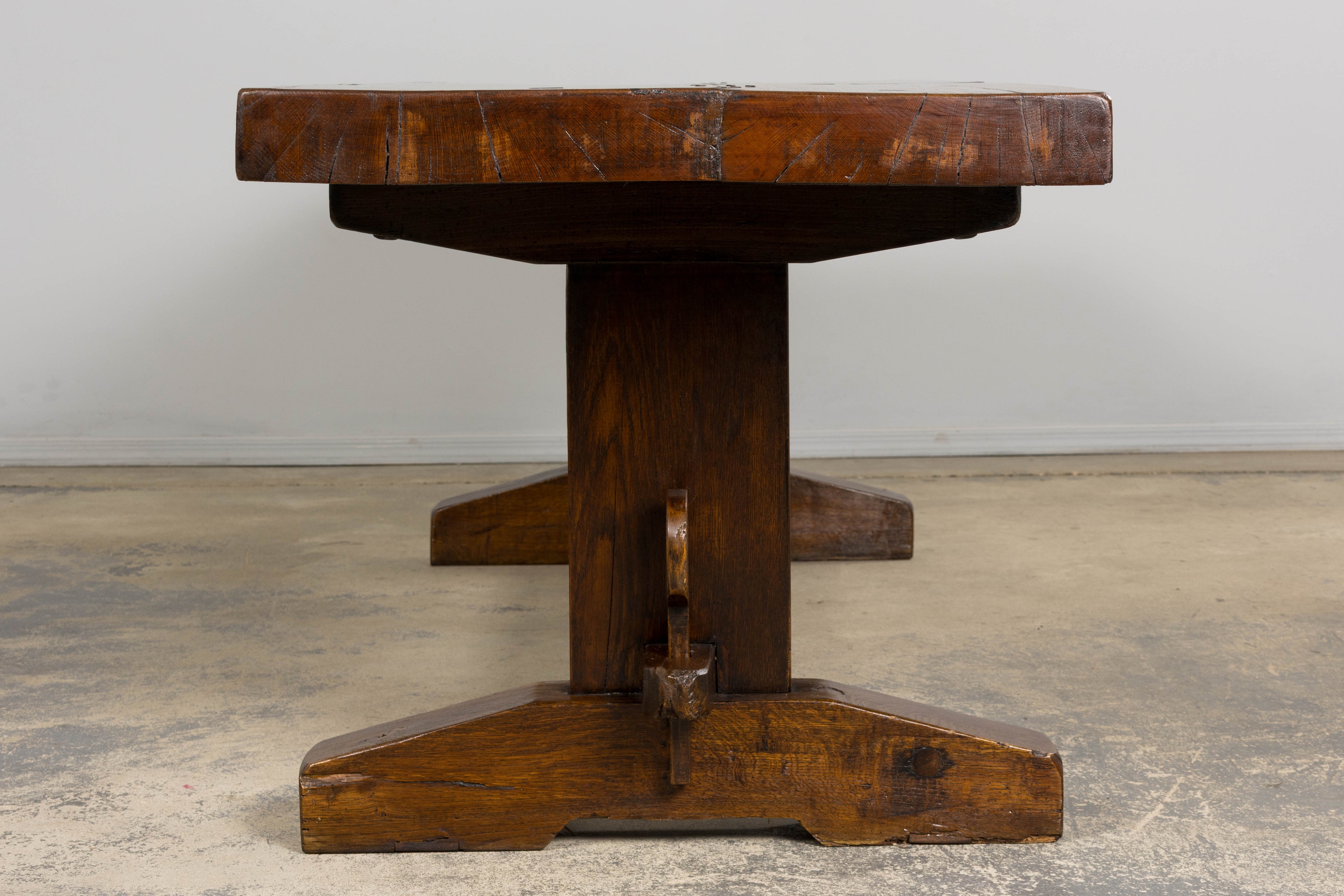 18th Century French Monastery Oak Trestle Dining Table