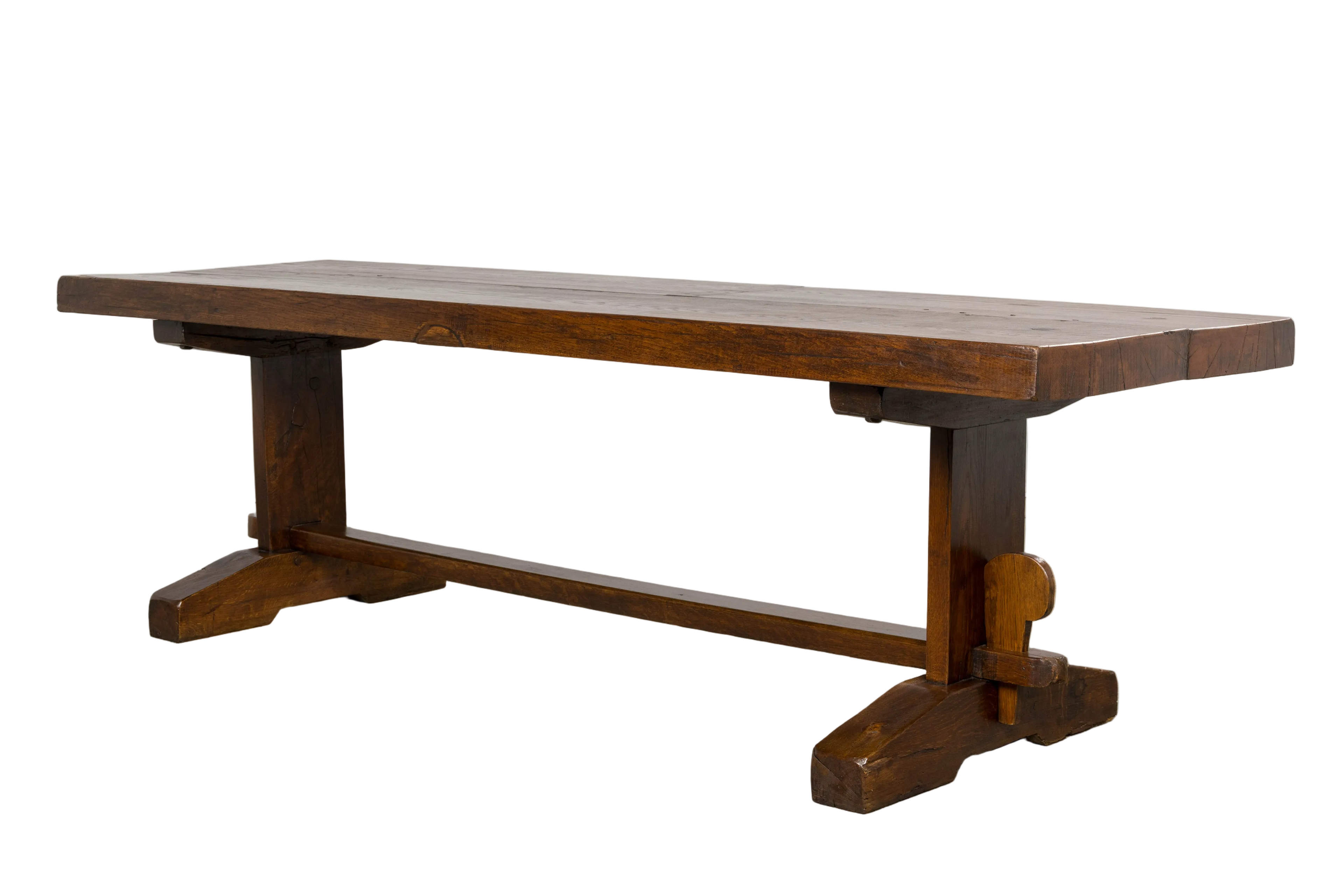 18th Century French Monastery Oak Trestle Dining Table