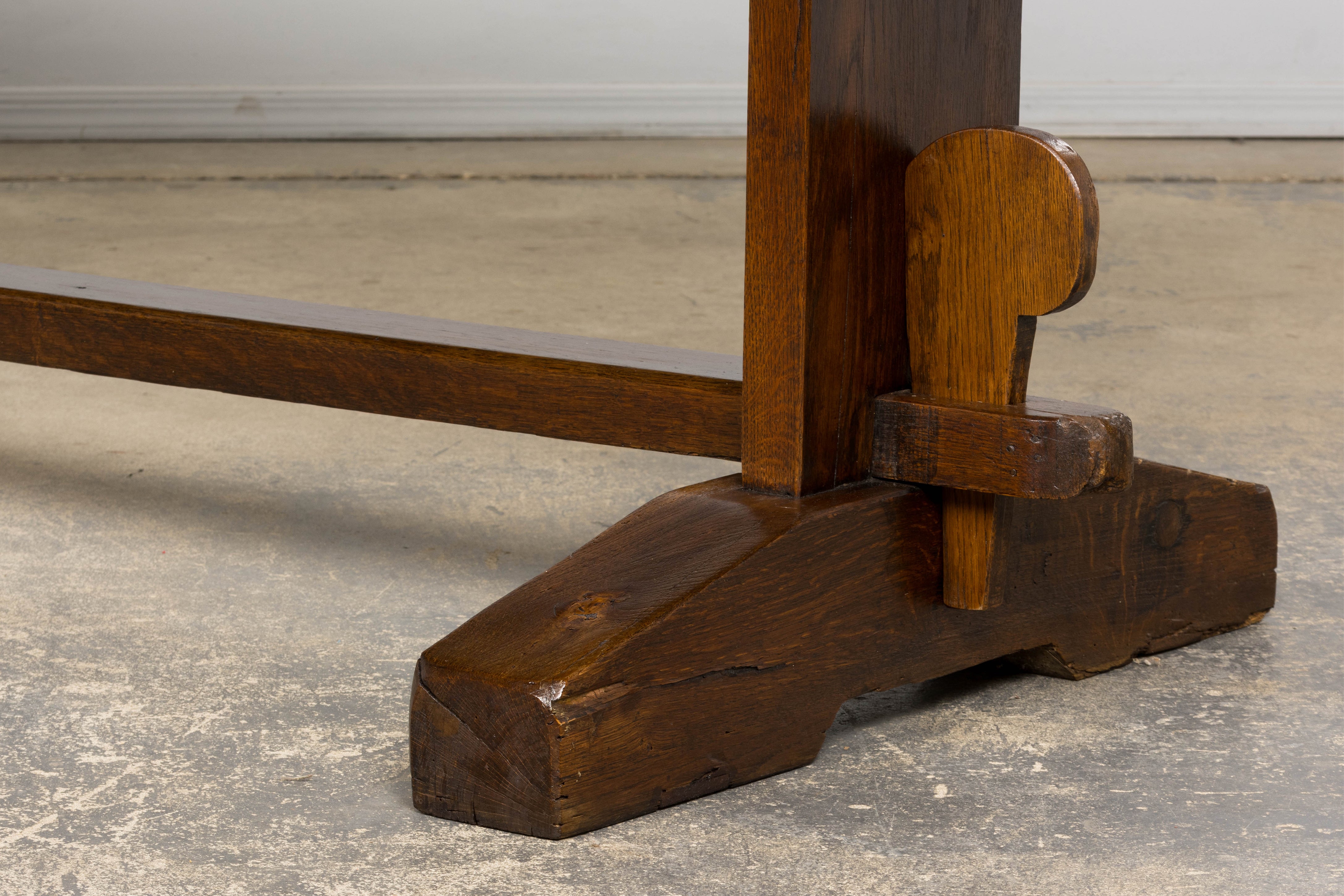 18th Century French Monastery Oak Trestle Dining Table