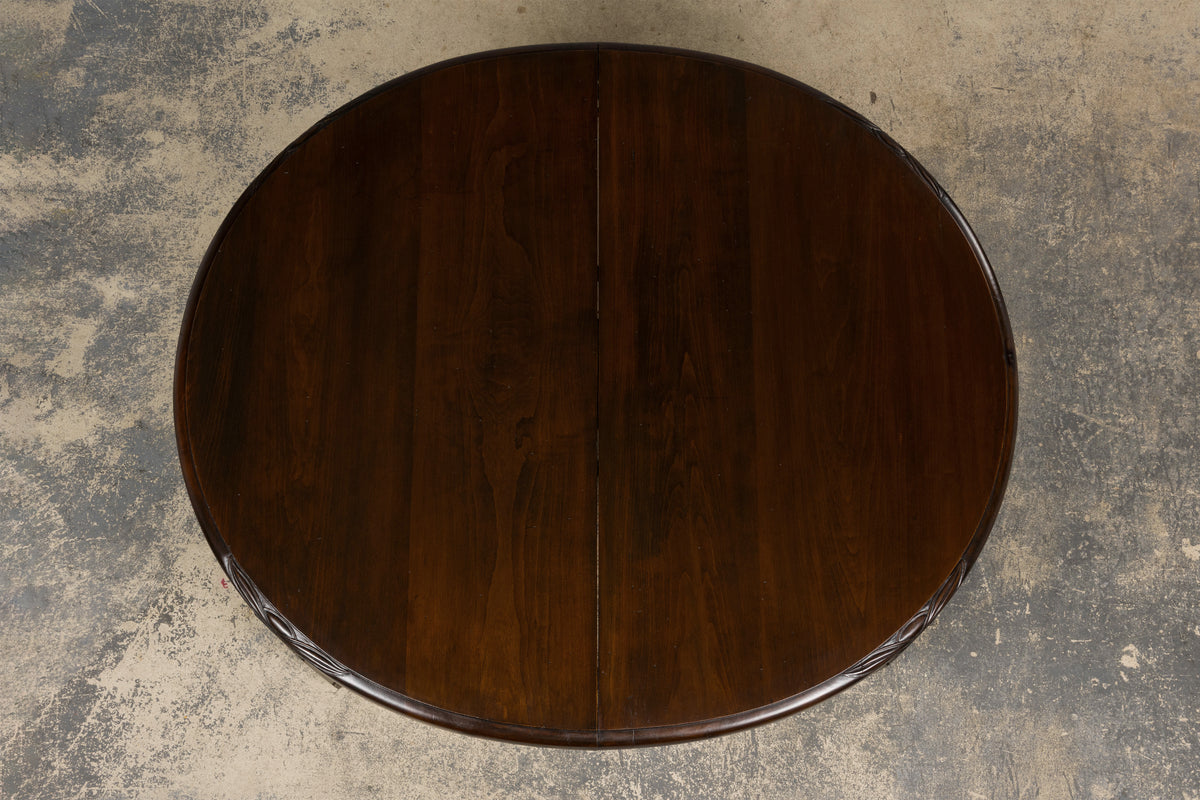1940s French Art Deco Oval Maple Dining Table