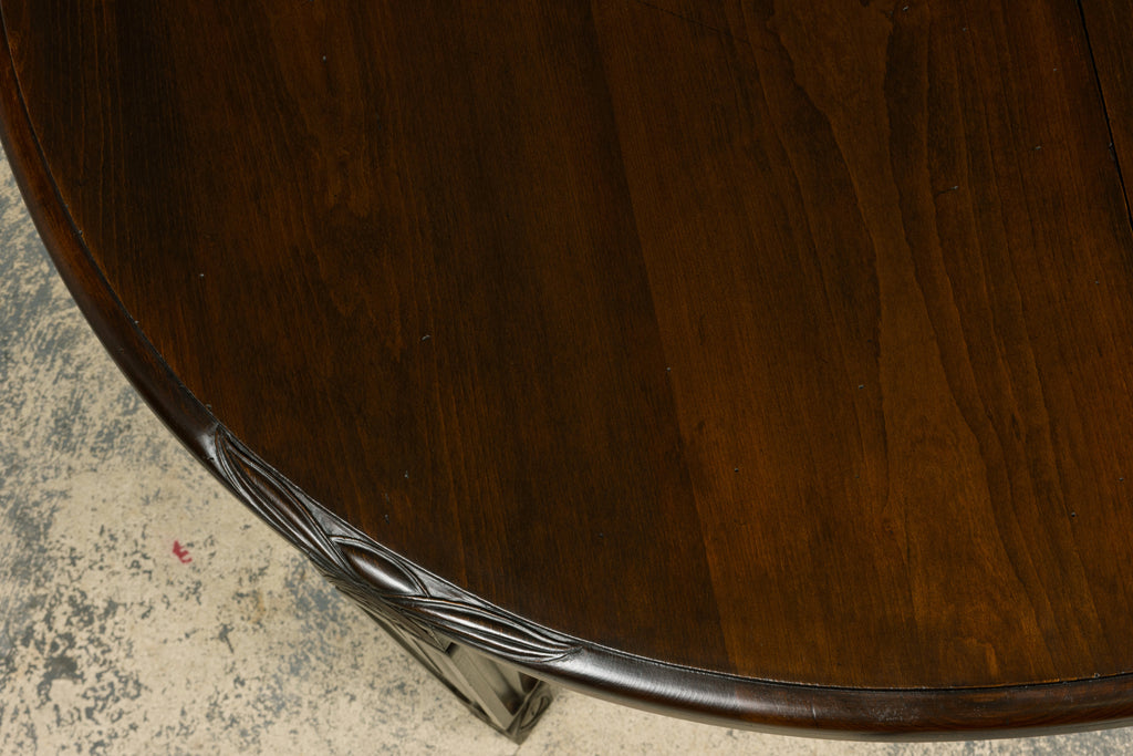 1940s French Art Deco Oval Maple Dining Table