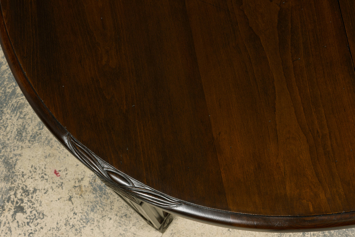 1940s French Art Deco Oval Maple Dining Table