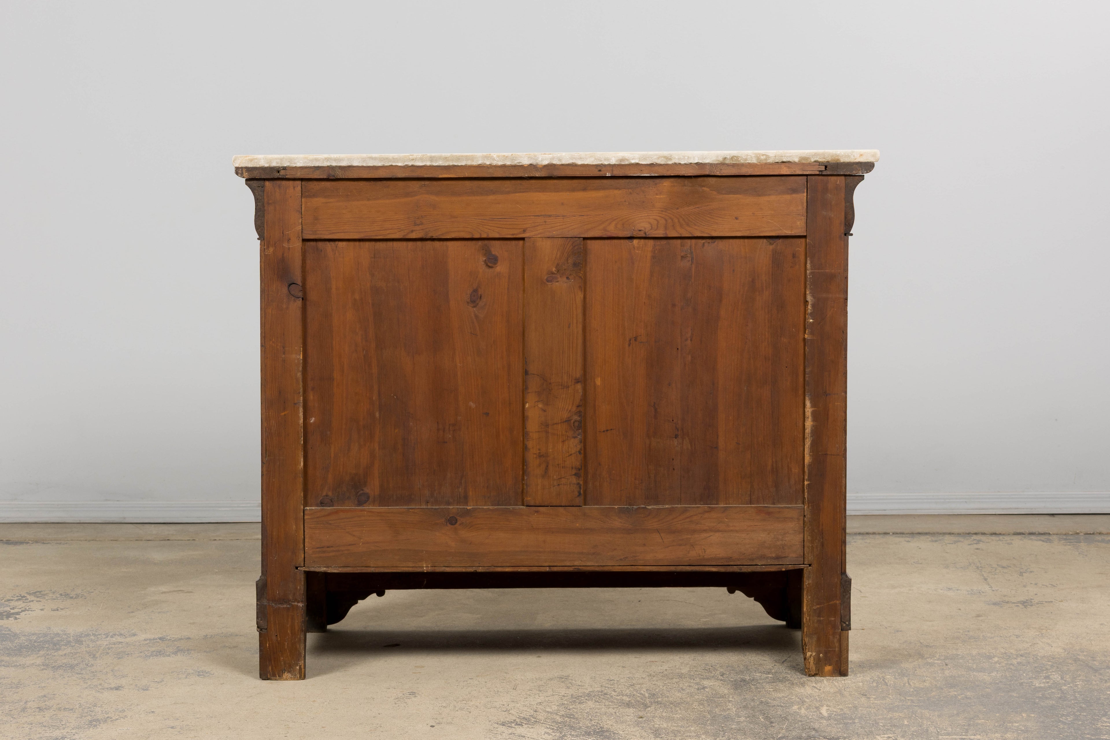 19th Century French Louis Philippe Walnut Chest of Drawers W/ Carrara Marble