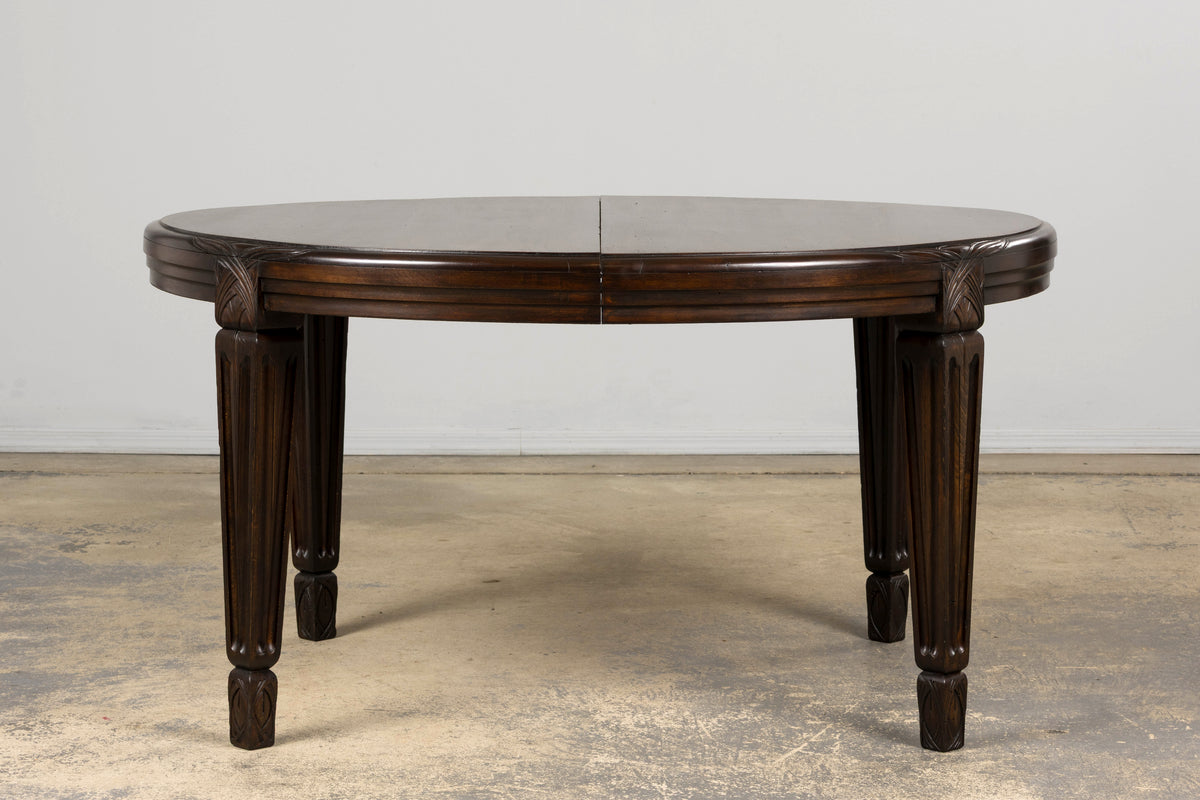 1940s French Art Deco Oval Maple Dining Table