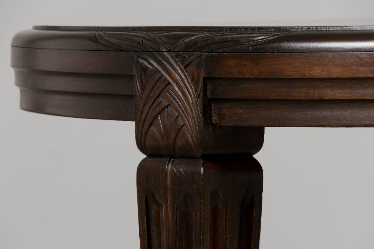 1940s French Art Deco Oval Maple Dining Table