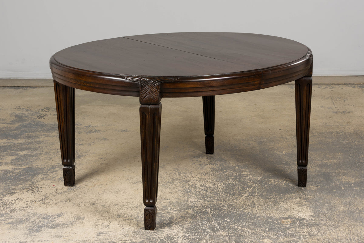 1940s French Art Deco Oval Maple Dining Table