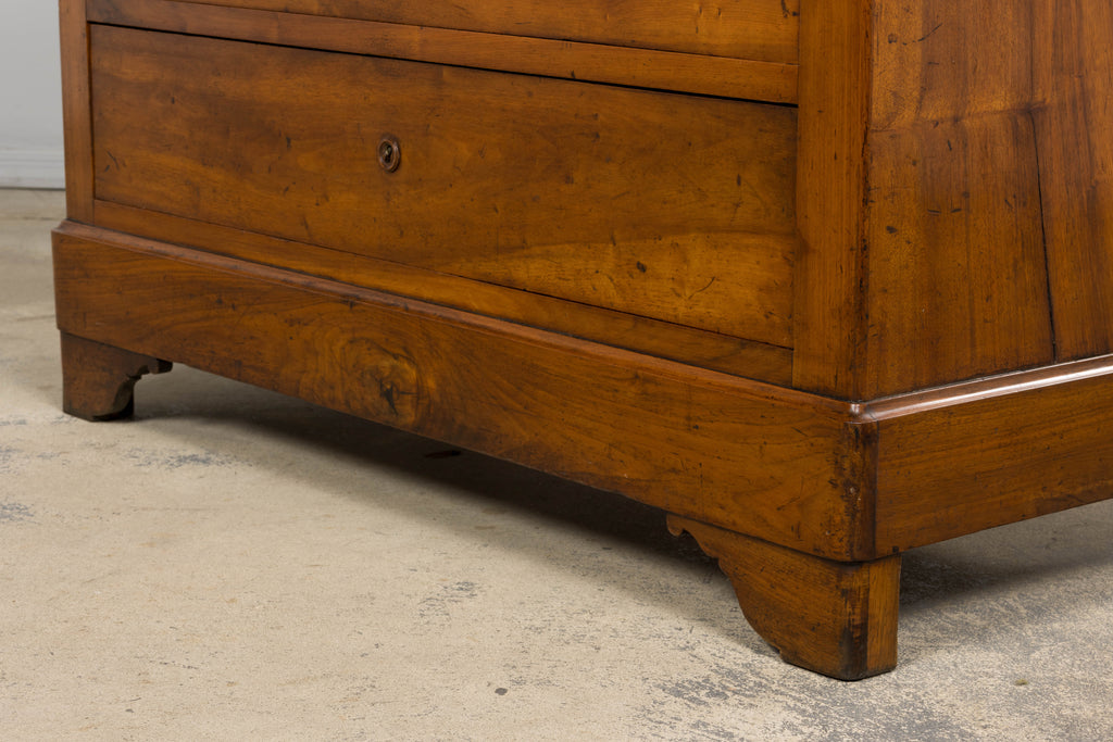 19th Century French Louis Philippe Walnut Chest of Drawers W/ Carrara Marble