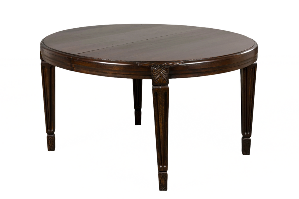 1940s French Art Deco Oval Maple Dining Table