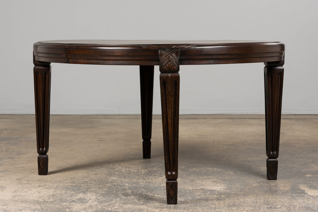 1940s French Art Deco Oval Maple Dining Table
