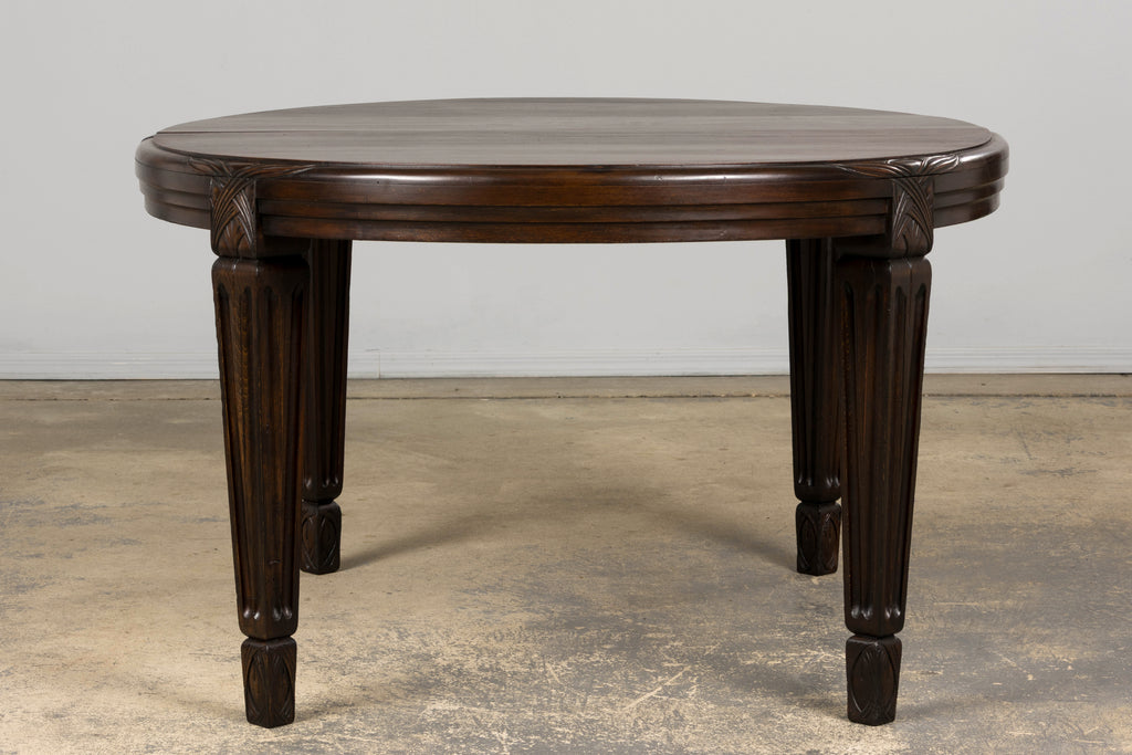 1940s French Art Deco Oval Maple Dining Table