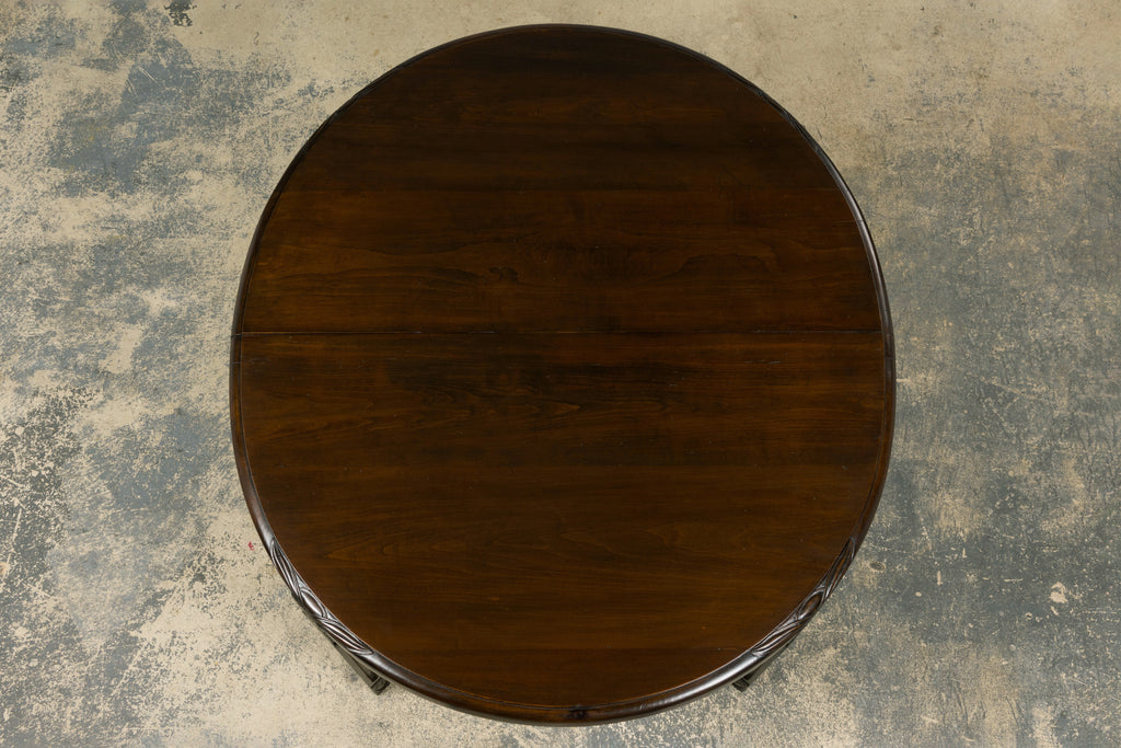 1940s French Art Deco Oval Maple Dining Table