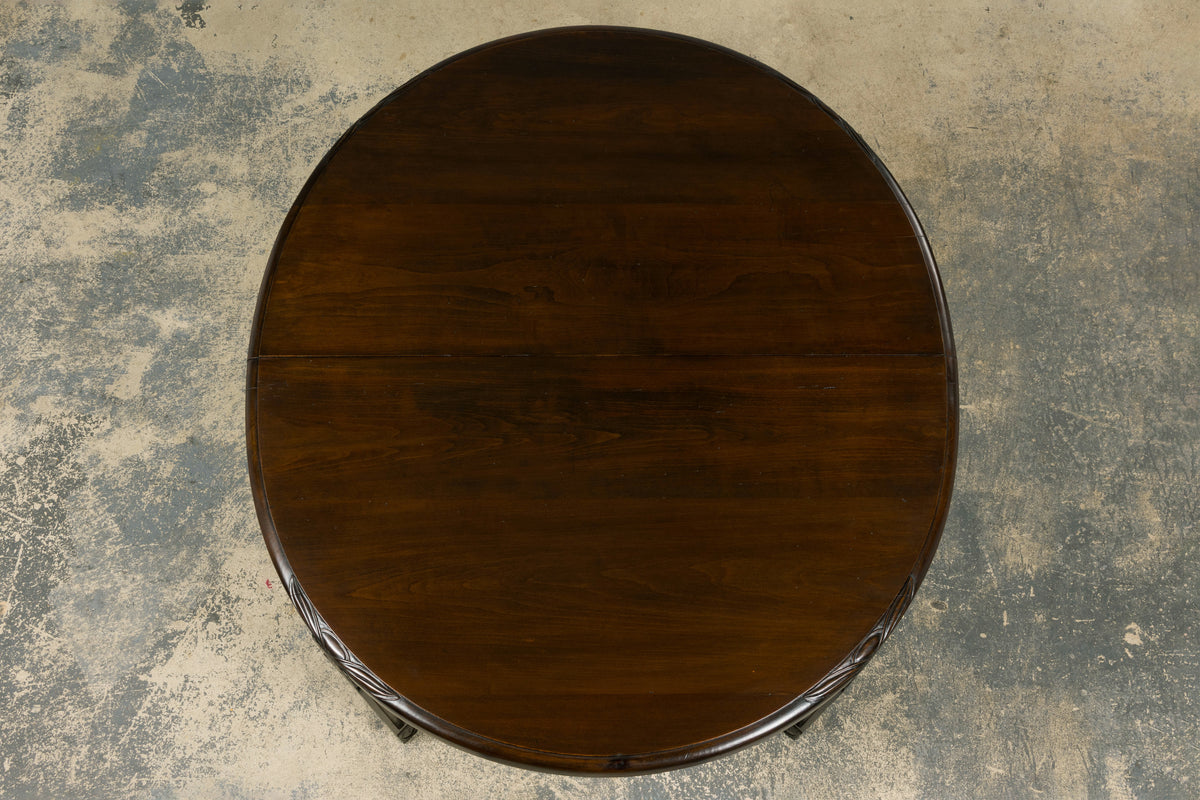 1940s French Art Deco Oval Maple Dining Table