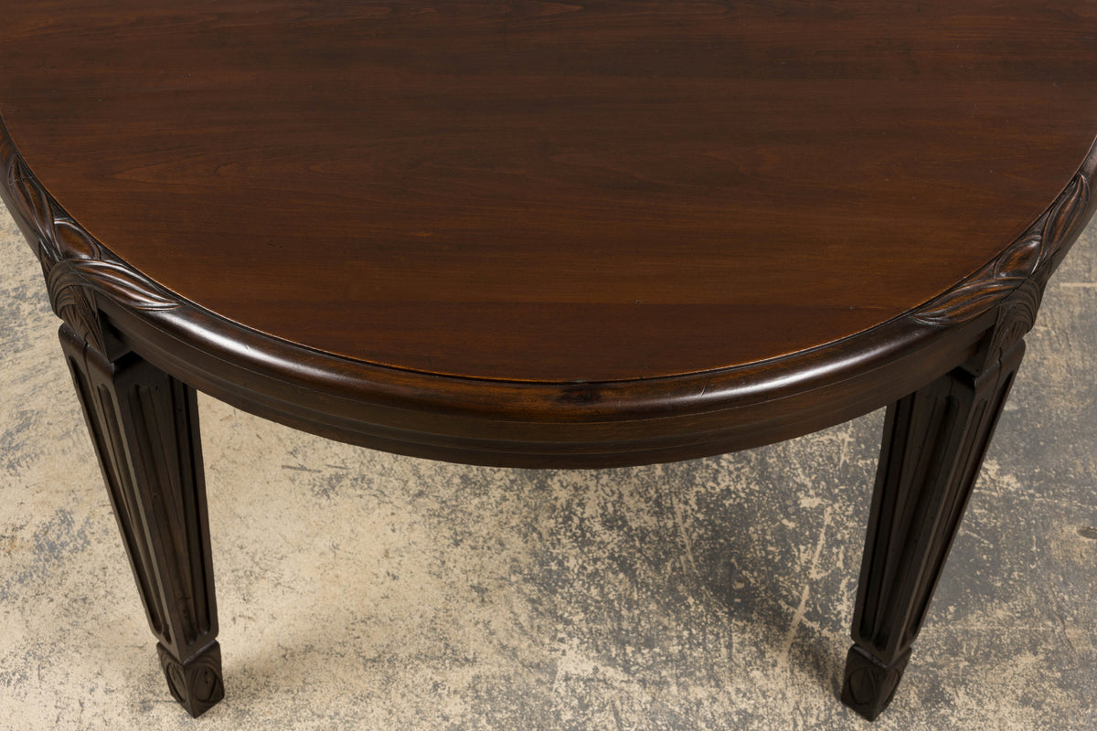1940s French Art Deco Oval Maple Dining Table