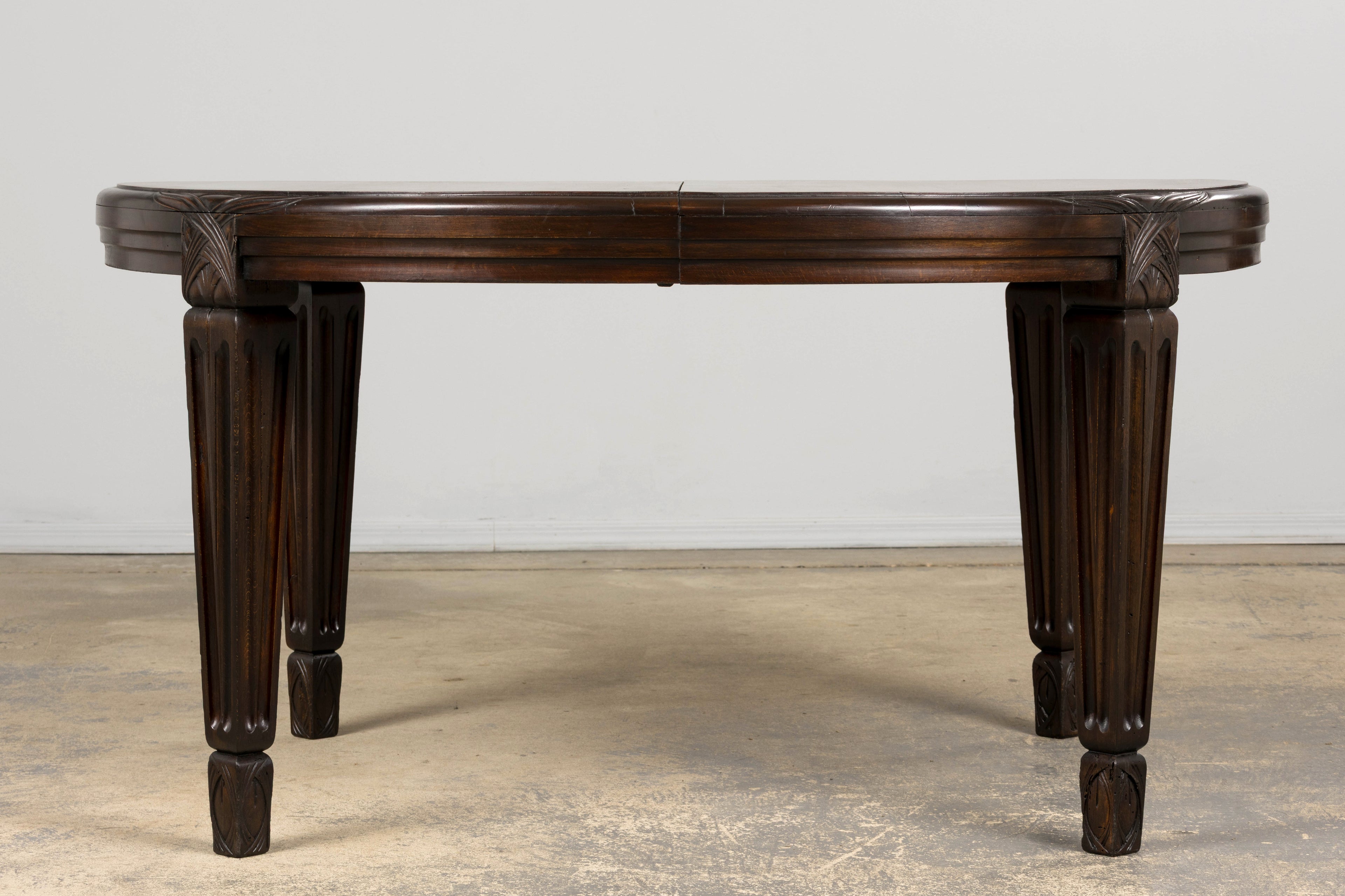 1940s French Art Deco Oval Maple Dining Table