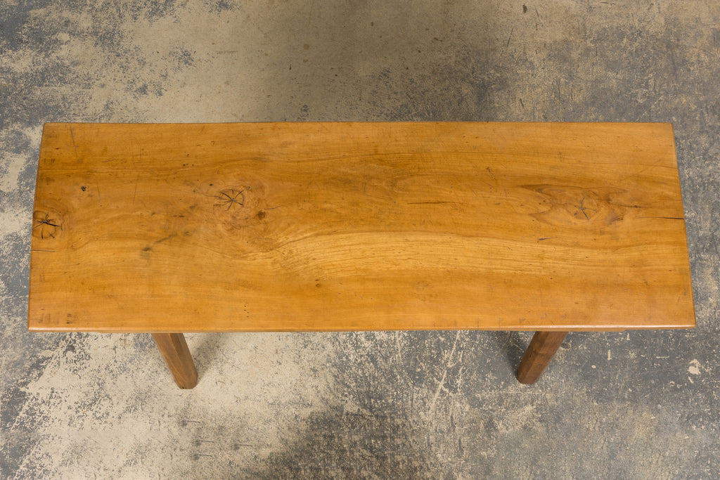 French Brutalist Butcher Block Fruitwood Kitchen Island Table