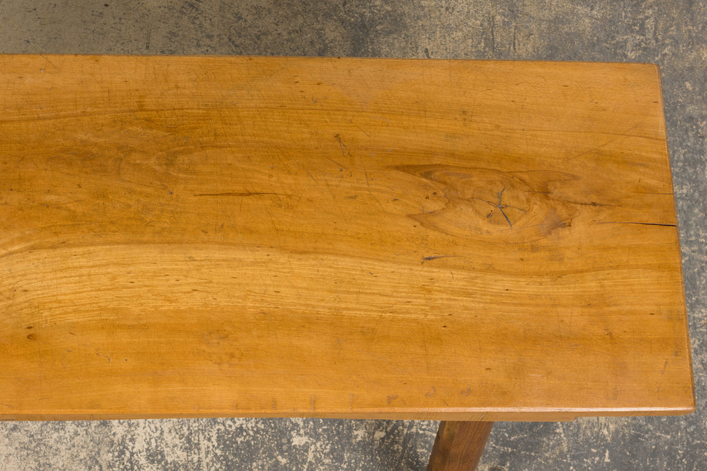 French Brutalist Butcher Block Fruitwood Kitchen Island Table