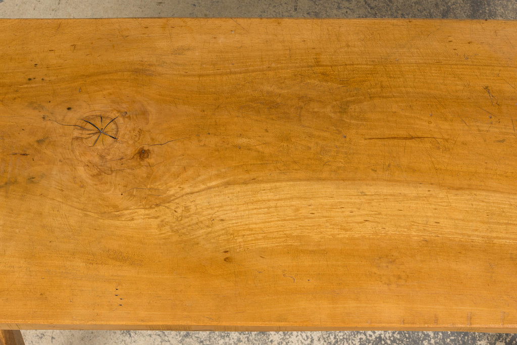French Brutalist Butcher Block Fruitwood Kitchen Island Table