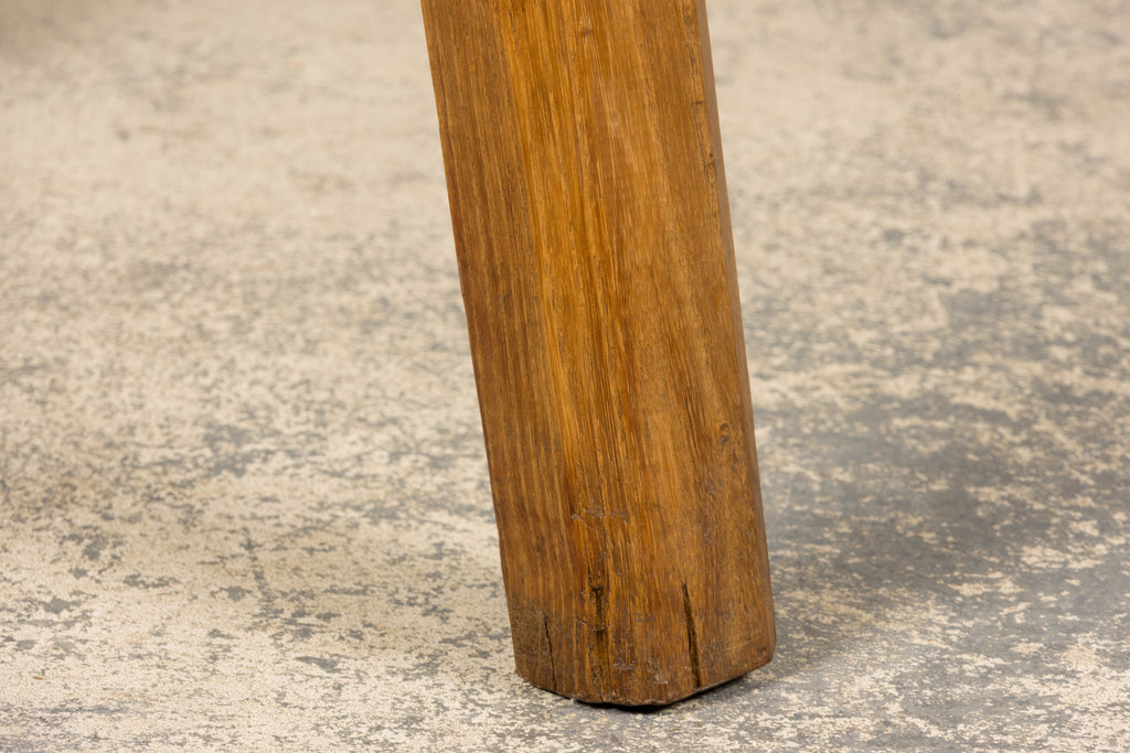 French Brutalist Butcher Block Fruitwood Kitchen Island Table