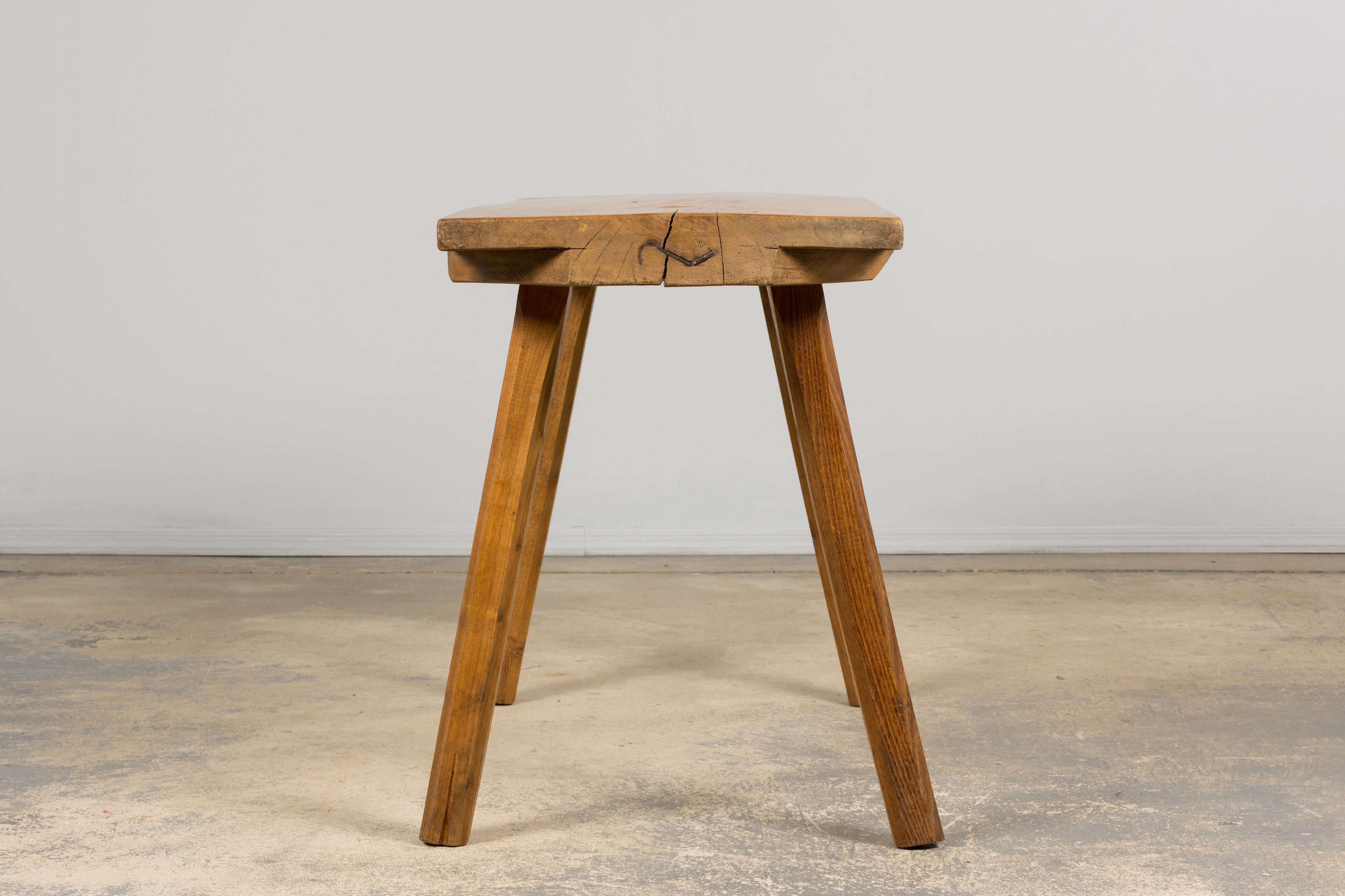 French Brutalist Butcher Block Fruitwood Kitchen Island Table