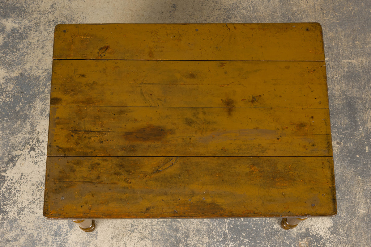 19th Century Country French Provincial Painted Pine Farmhouse Table