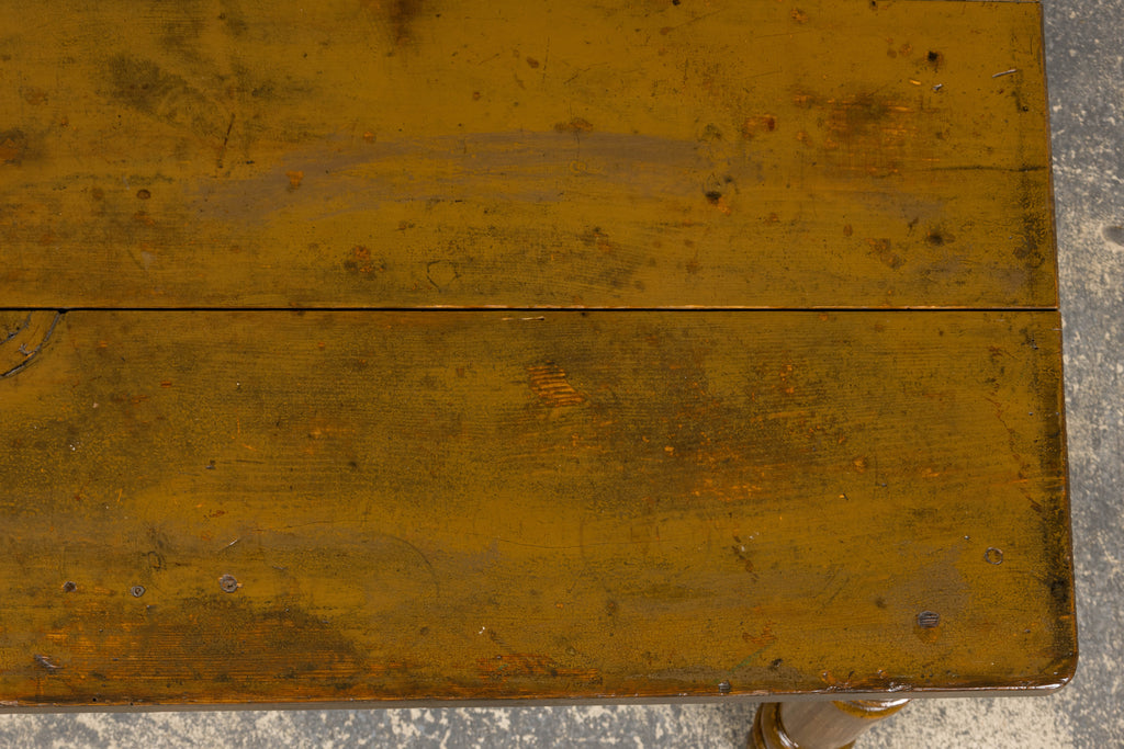 19th Century Country French Provincial Painted Pine Farmhouse Table