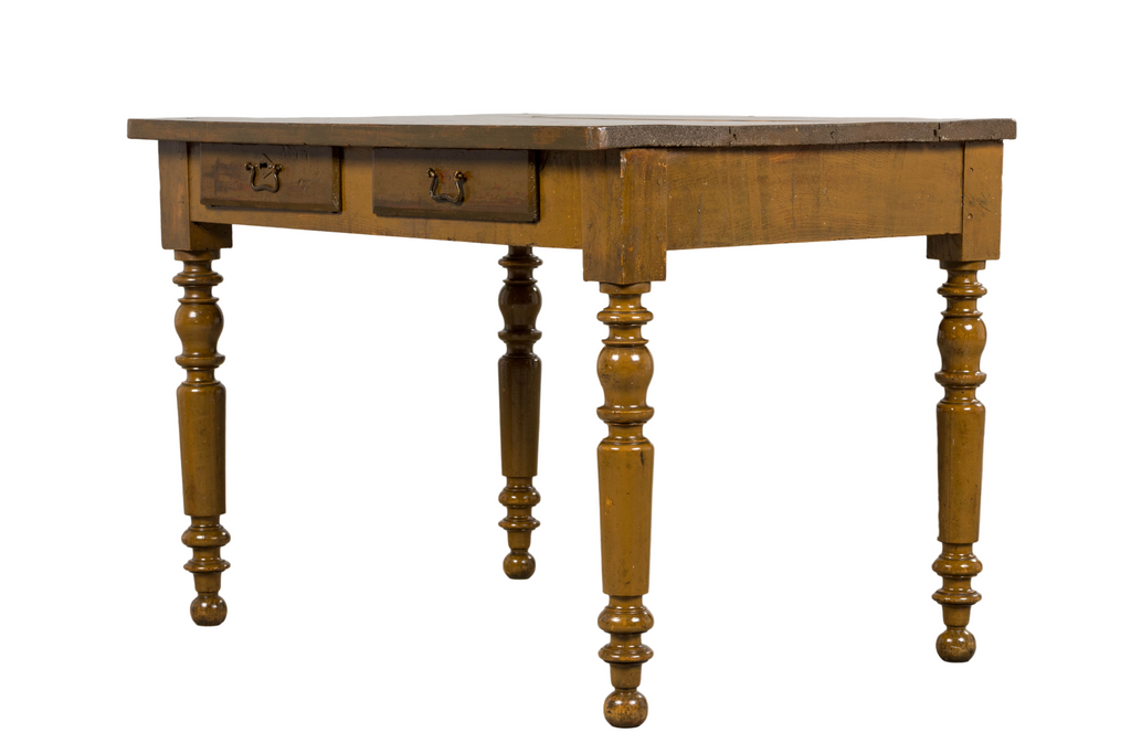 19th Century Country French Provincial Painted Pine Farmhouse Table