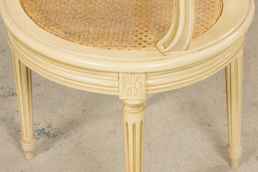 French Louis XVI Style Painted Cane Armchairs - Set of 6