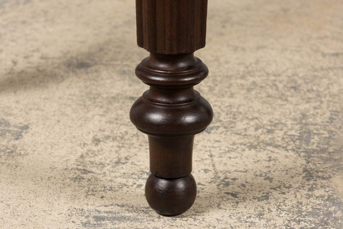 19th Century English Victorian Style Mahogany Console W/ Leather Top