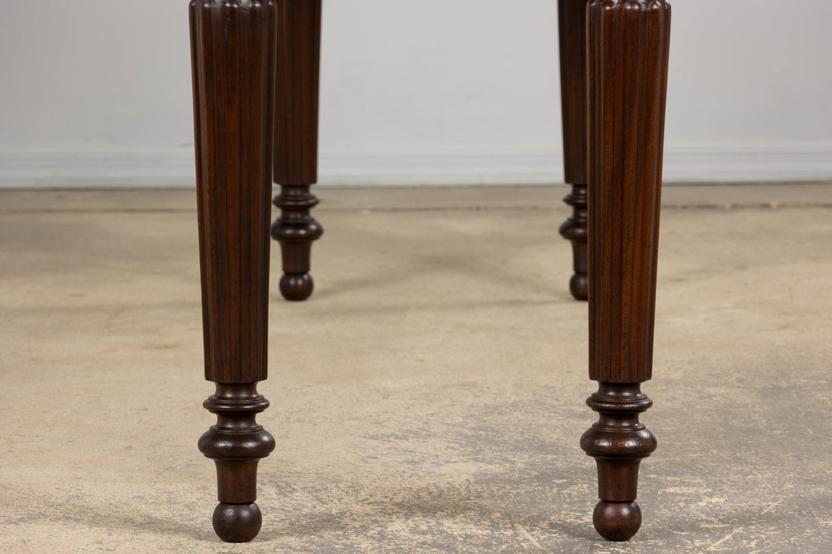 19th Century English Victorian Style Mahogany Console W/ Leather Top
