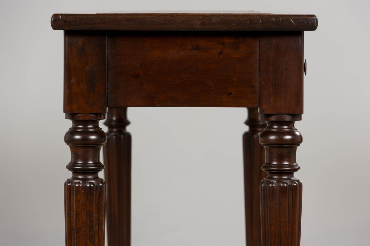 19th Century English Victorian Style Mahogany Console W/ Leather Top