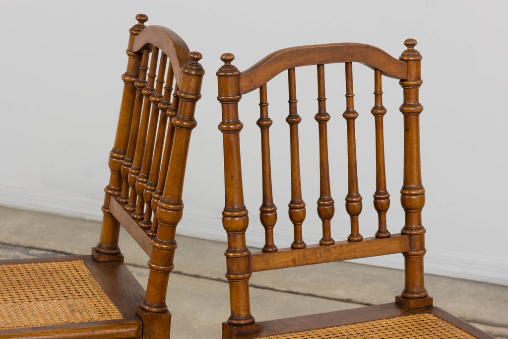 Late 19th Century French Louis XIII Style Dining Chairs W/ Cane Seats - Set of 6