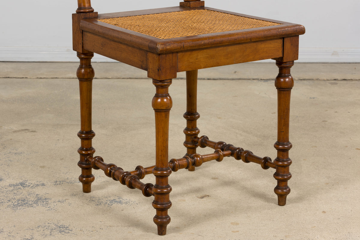 Late 19th Century French Louis XIII Style Dining Chairs W/ Cane Seats - Set of 6