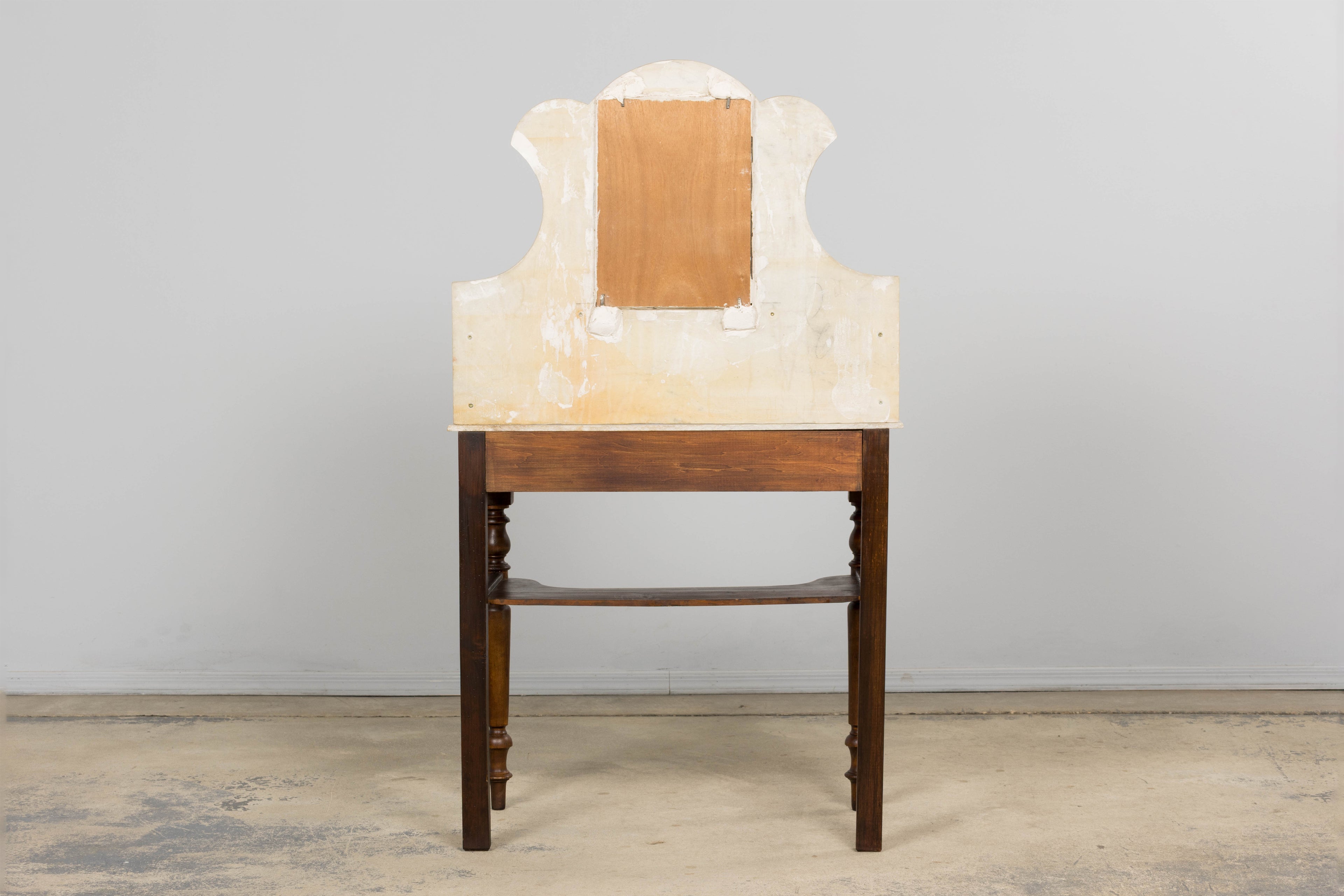 Antique French Provincial Louis Philippe Style Maple Vanity W/ Carrara Marble