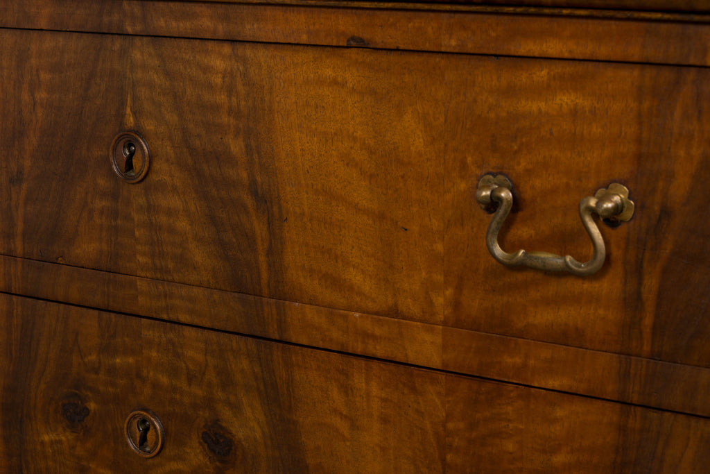 19th Century French Louis Philippe Walnut Chest of Drawers W/ Carrara Marble