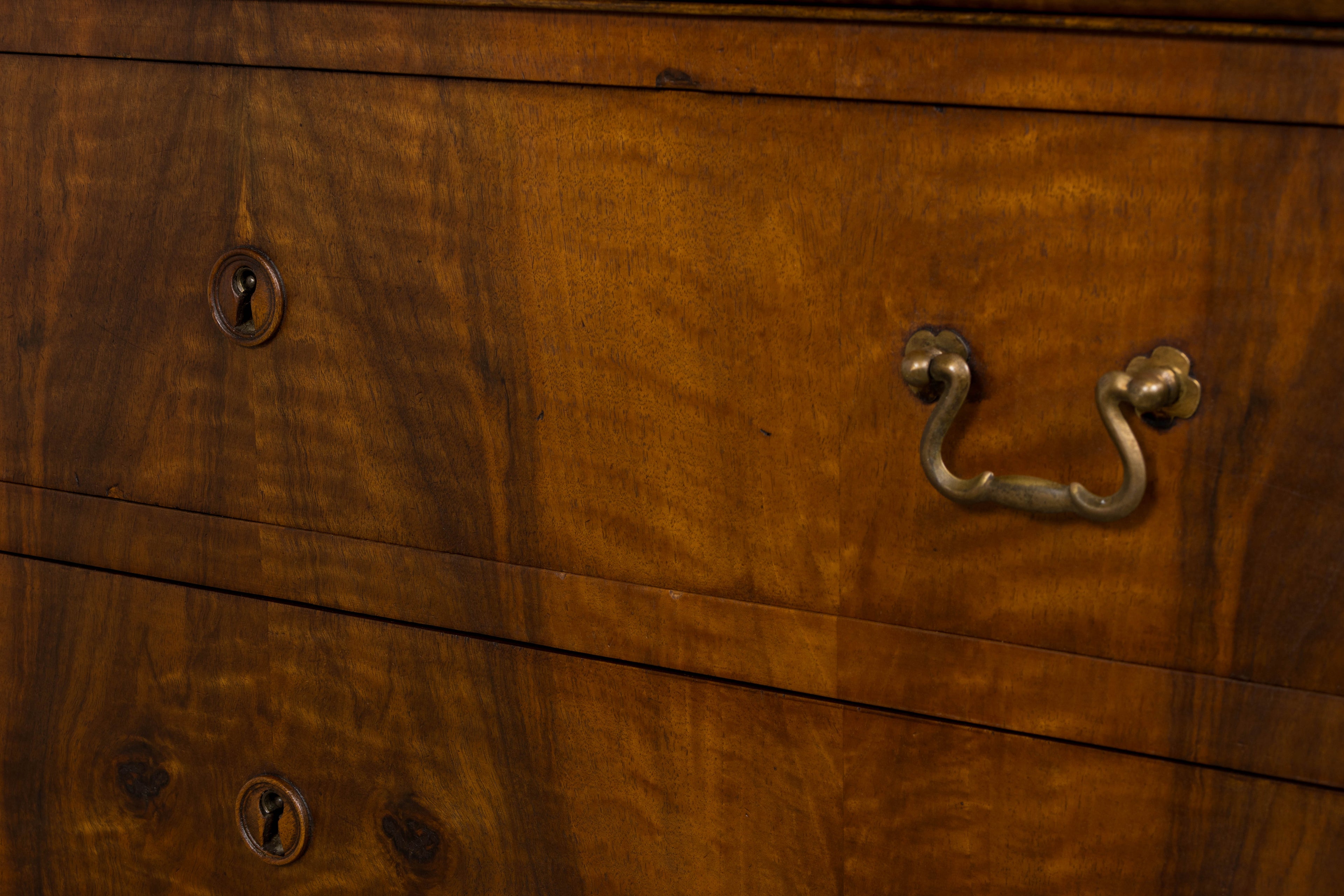 19th Century French Louis Philippe Walnut Chest of Drawers W/ Carrara Marble