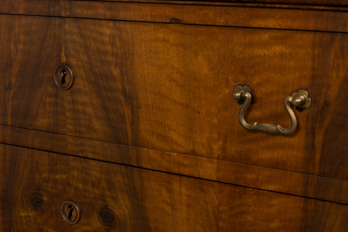19th Century French Louis Philippe Walnut Chest of Drawers W/ Carrara Marble