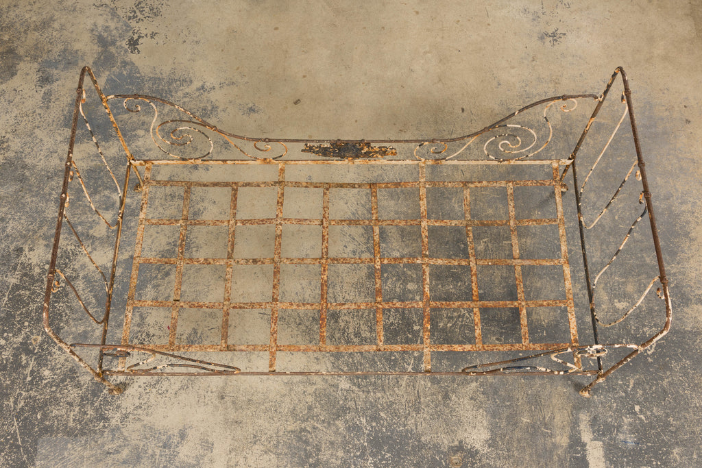 19th Century French Napoleon III Wrought Iron Painted Outdoor Daybed