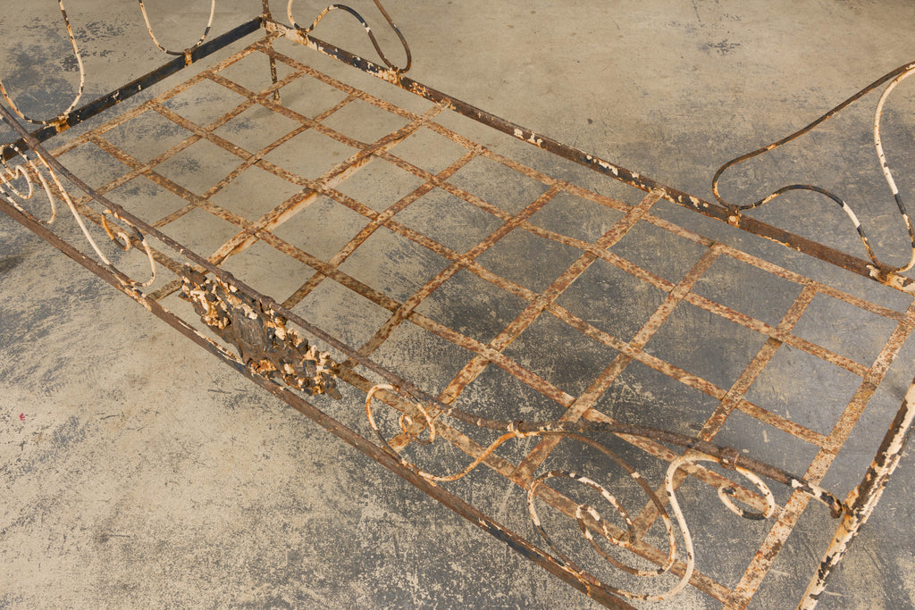19th Century French Napoleon III Wrought Iron Painted Outdoor Daybed