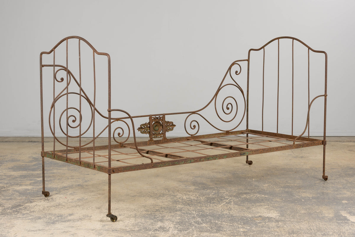 19th Century French Napoleon III Wrought Iron Outdoor Daybed