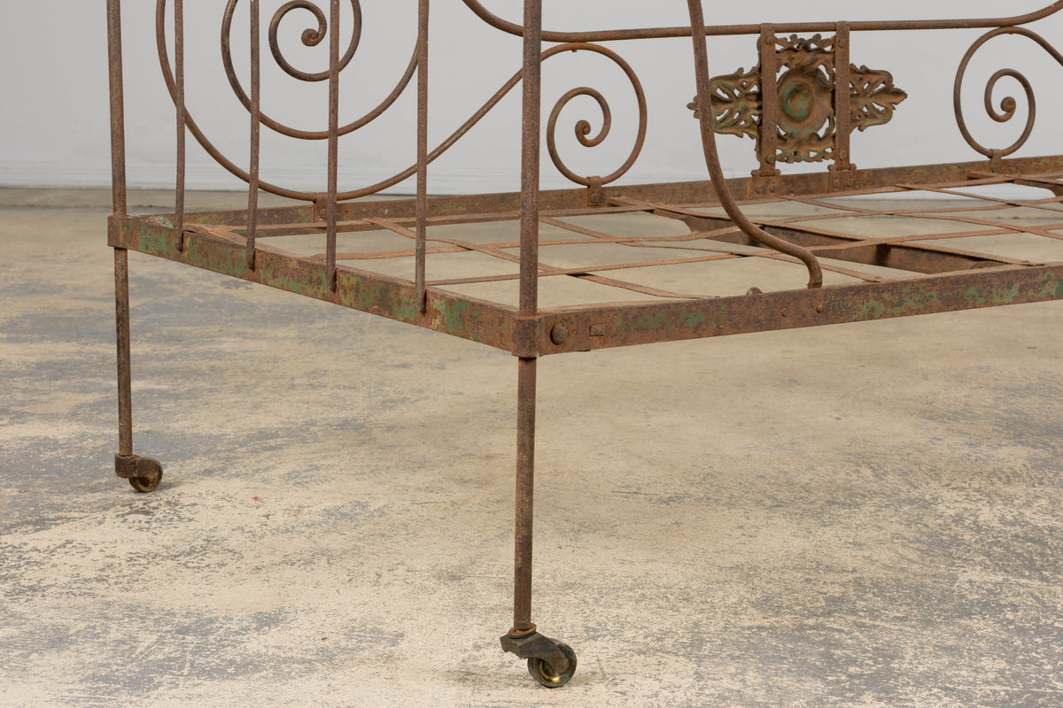19th Century French Napoleon III Wrought Iron Outdoor Daybed