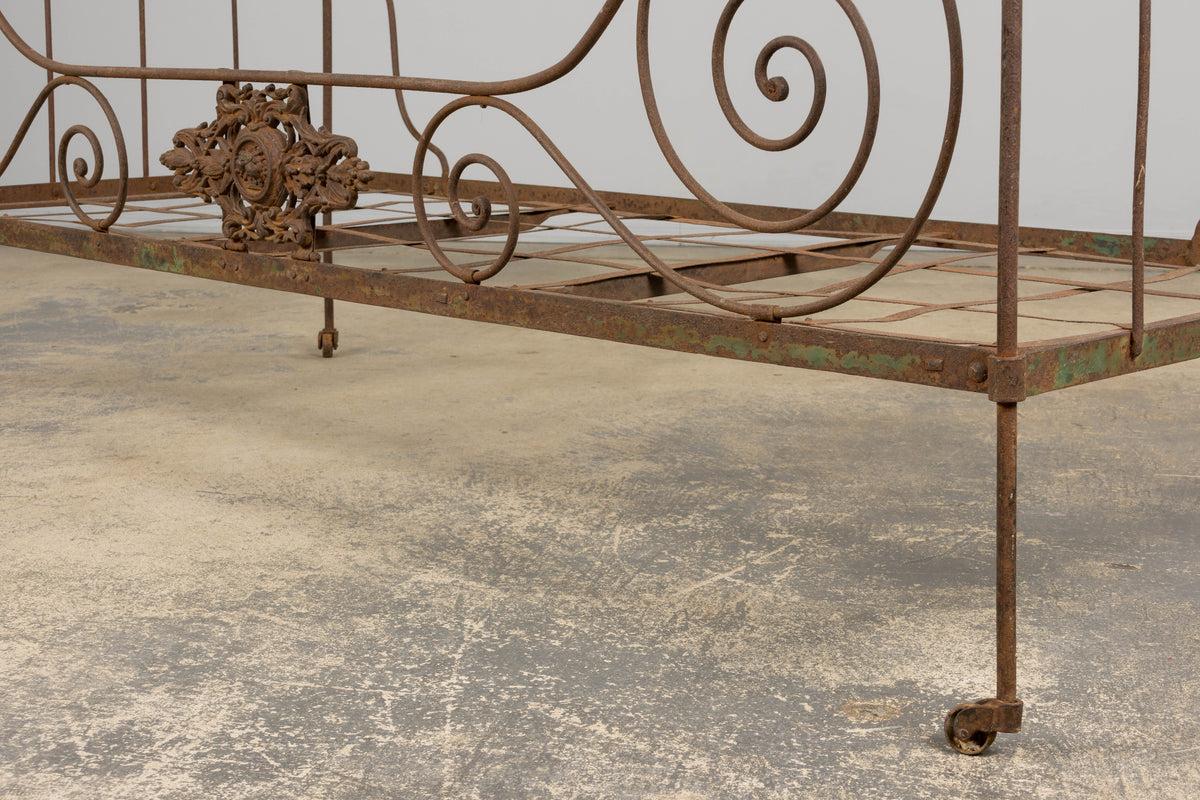 19th Century French Napoleon III Wrought Iron Outdoor Daybed