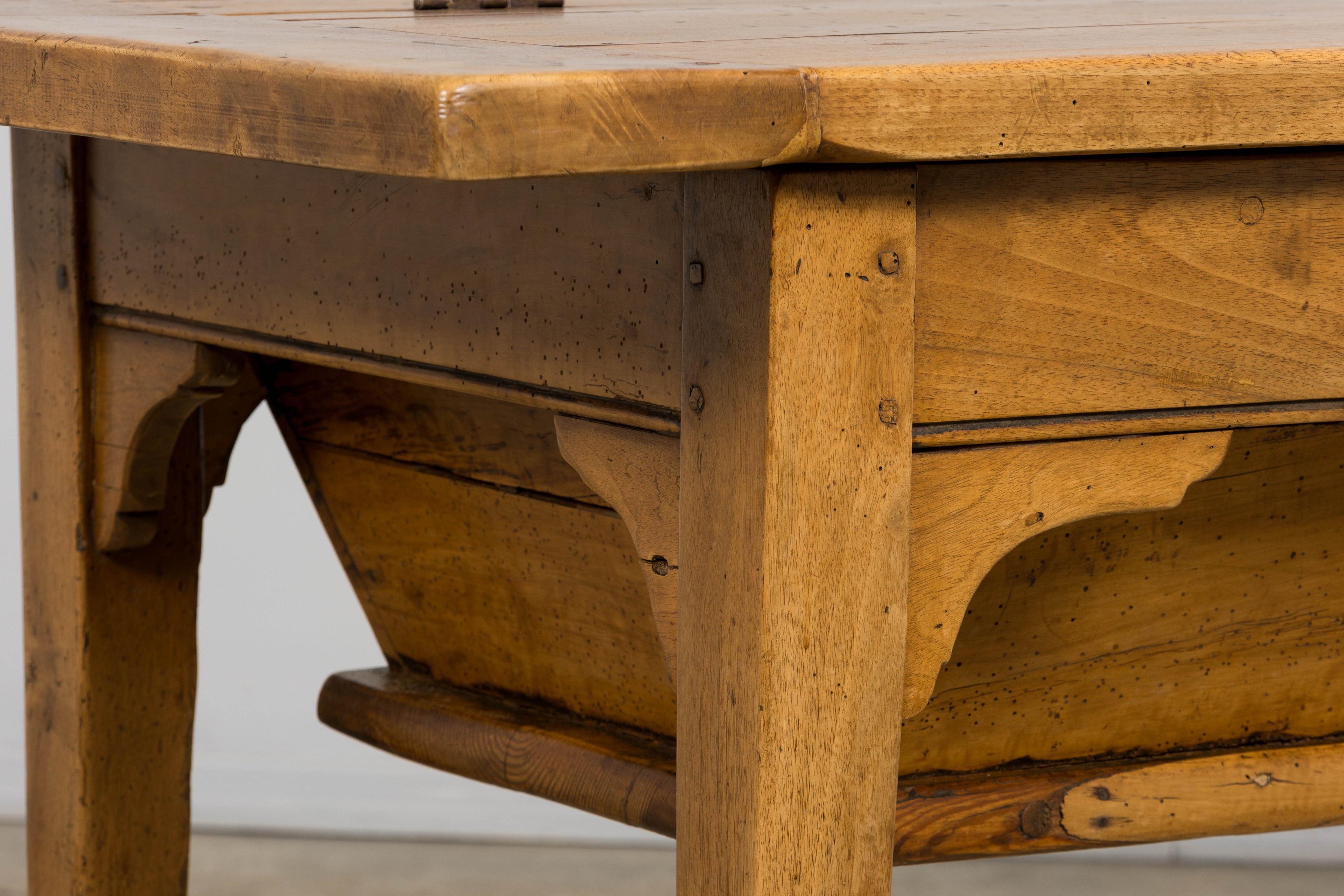 Early 19th Century French Provincial Fruitwood Petrin Dough Table