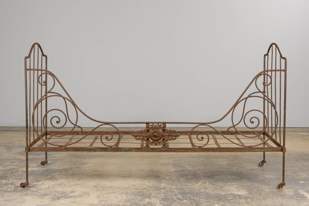 19th Century French Napoleon III Wrought Iron Outdoor Daybed