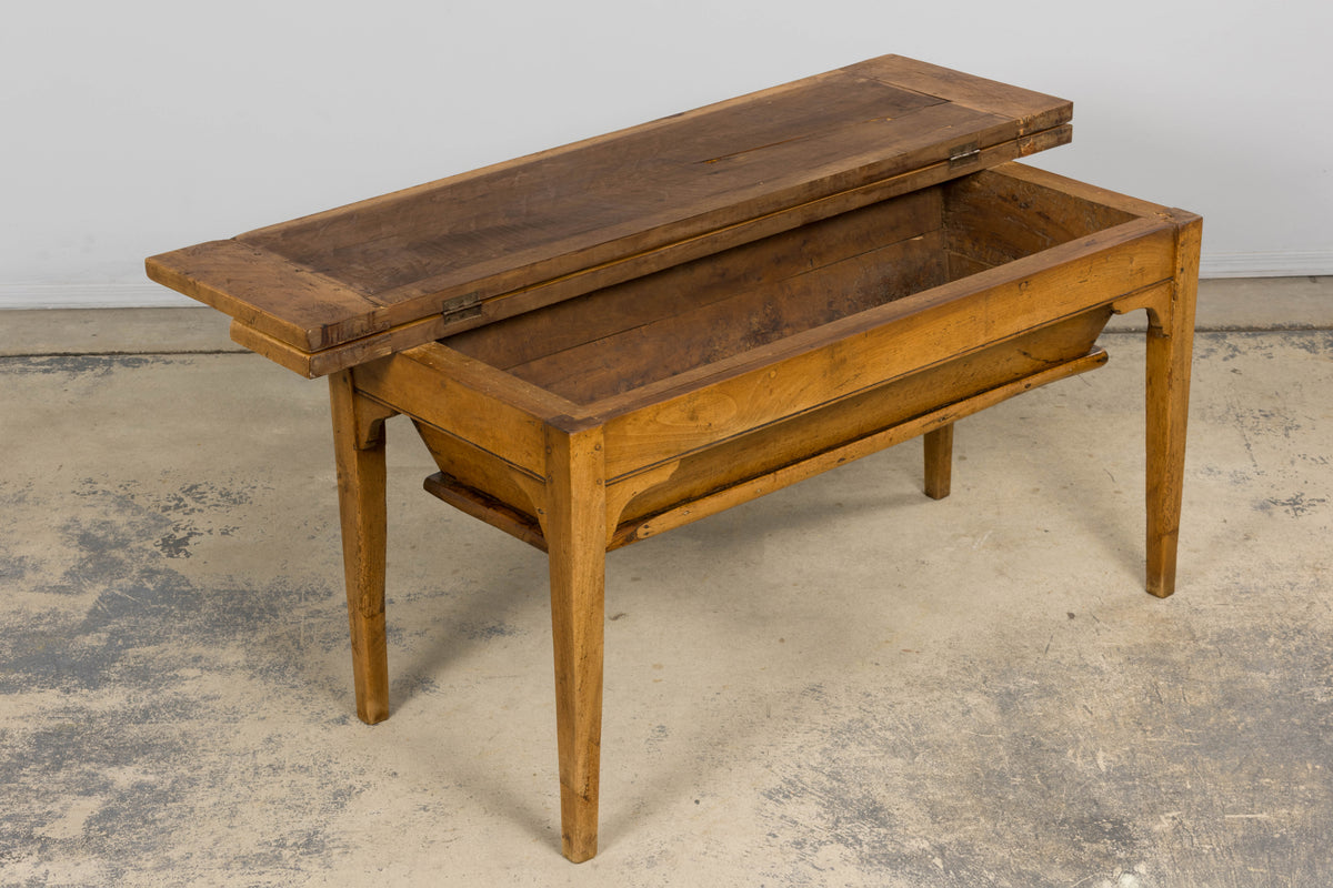 Early 19th Century French Provincial Fruitwood Petrin Dough Table
