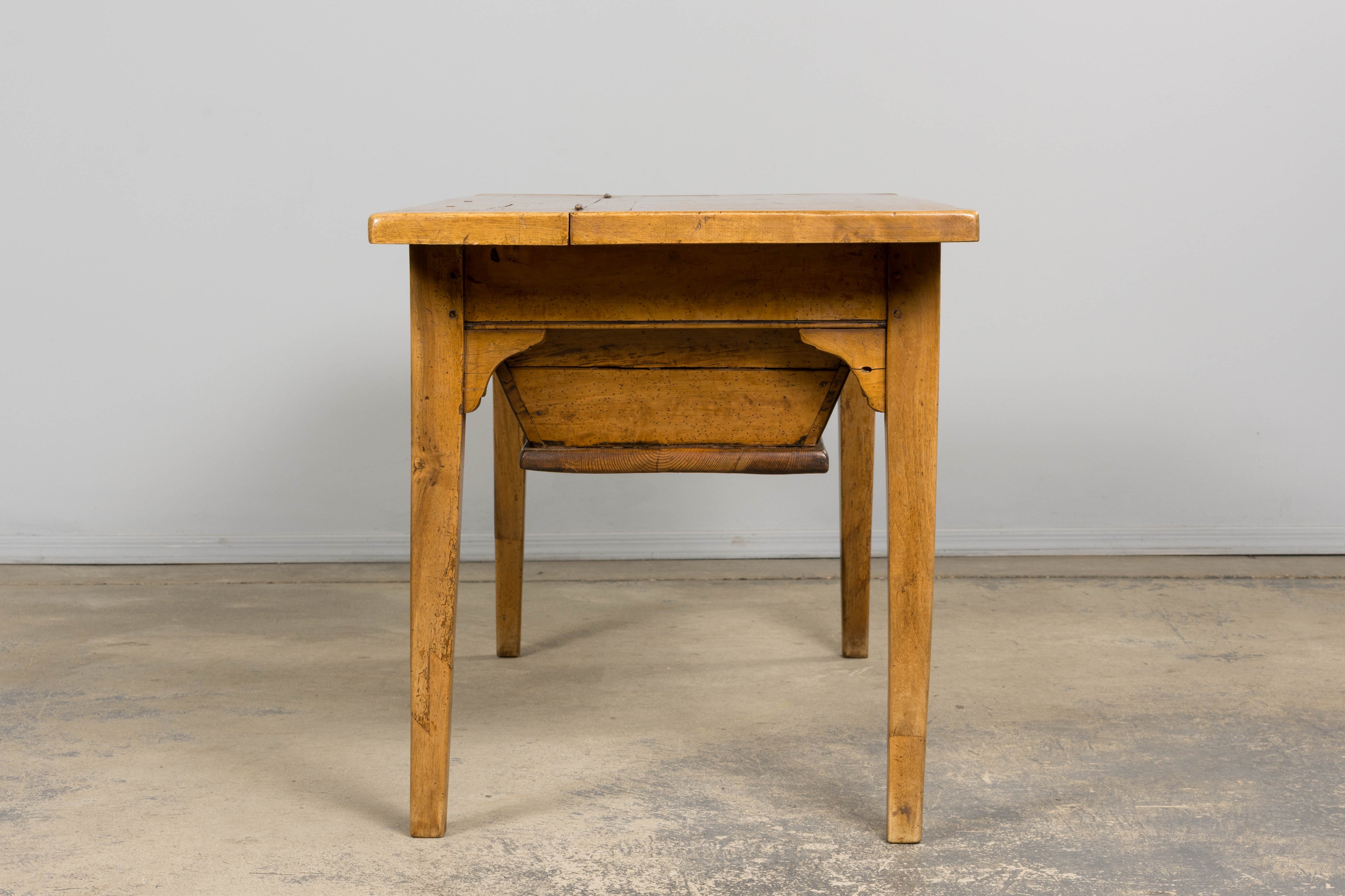 Early 19th Century French Provincial Fruitwood Petrin Dough Table