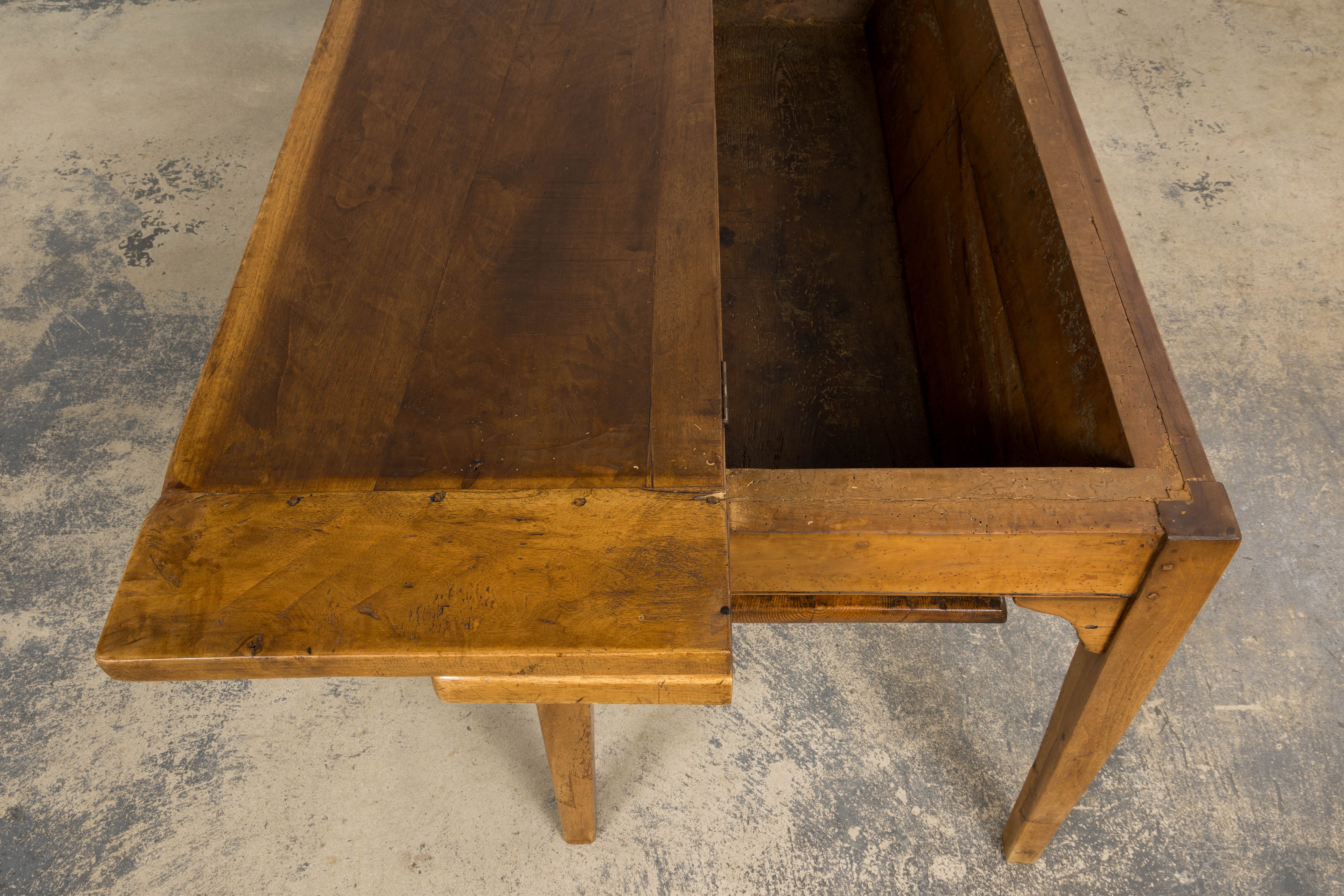 Early 19th Century French Provincial Fruitwood Petrin Dough Table